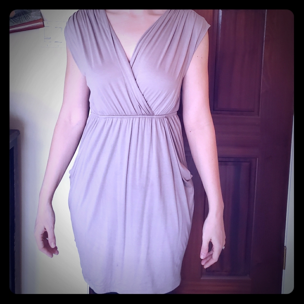 Grecian tan soft dress